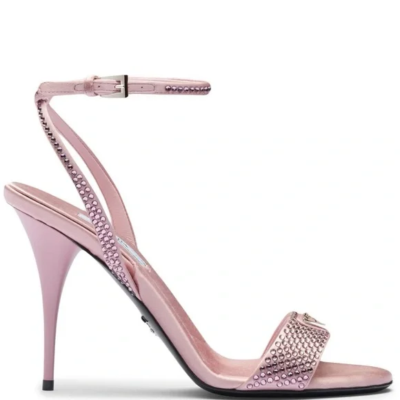 NIB Prada Crystal Embellished Satin Sandals - Picture 3 of 8